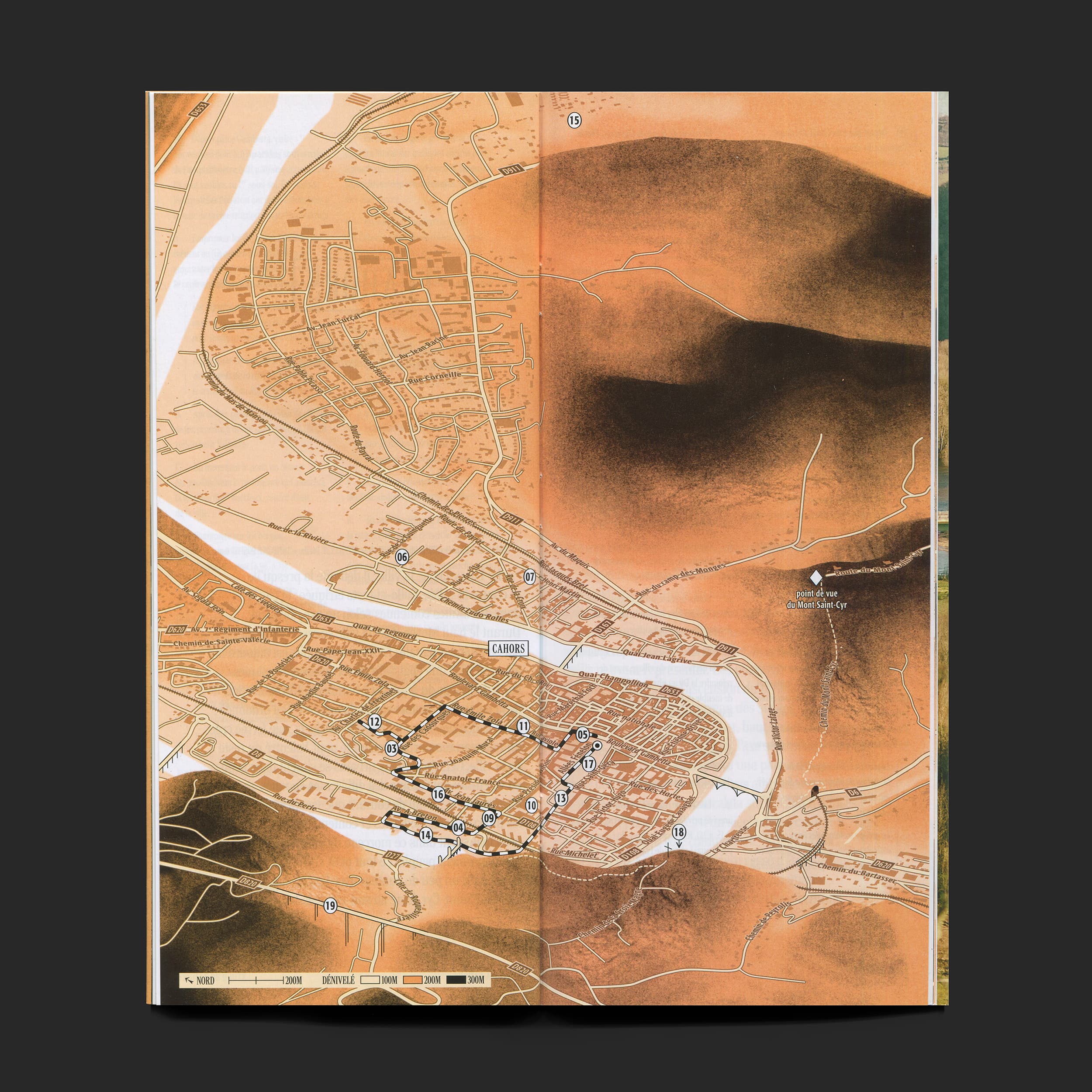 Balade à Cahors — Carte de la vallée du Lot
