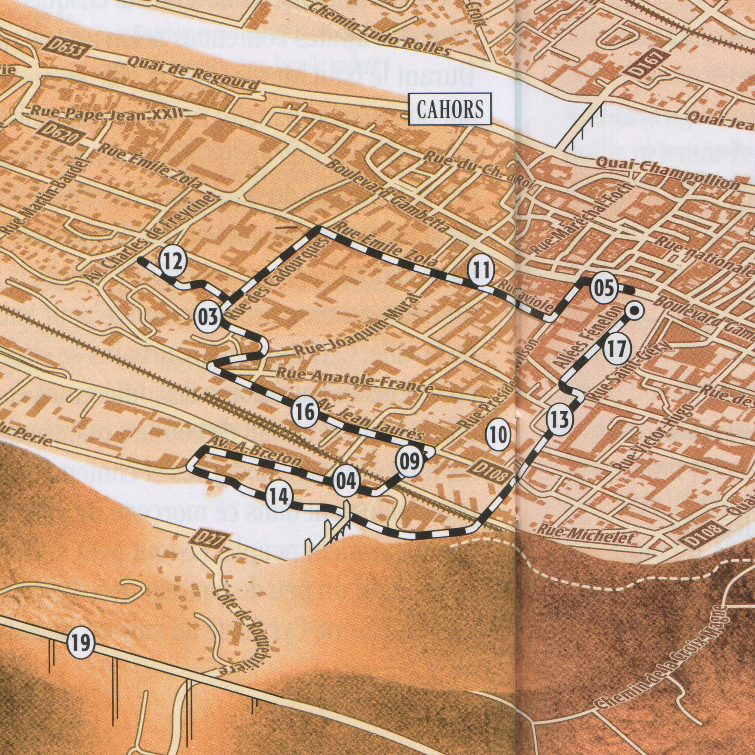 Balade à Cahors, détail — Carte de la vallée du Lot